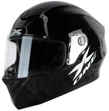 Casco moto x-one 500 gt integral solid negro brillante - blanco