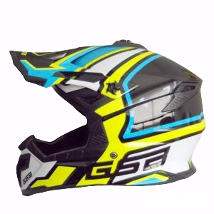 Casco Cross Enduro GSB azul amarillo