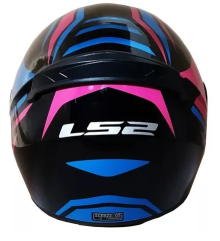 Casco Moto Ls2 Ff352 Touring Negro Azul Rosa (M)