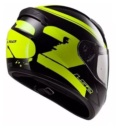 Casco Moto Ls2 Ff352 Fluo Negro Amarillo