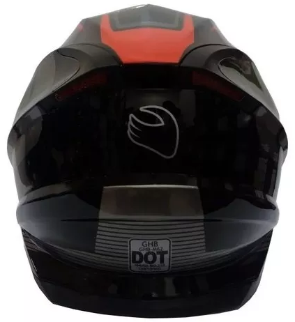 Casco Moto Integral Ghb M-62 Break Negro Gris Rojo