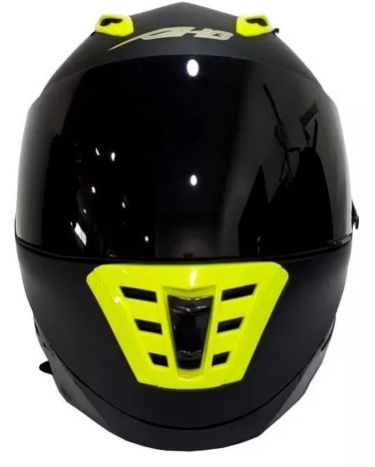 Casco Moto Integral Ghb 999 Plain Negro Amarillo Matte