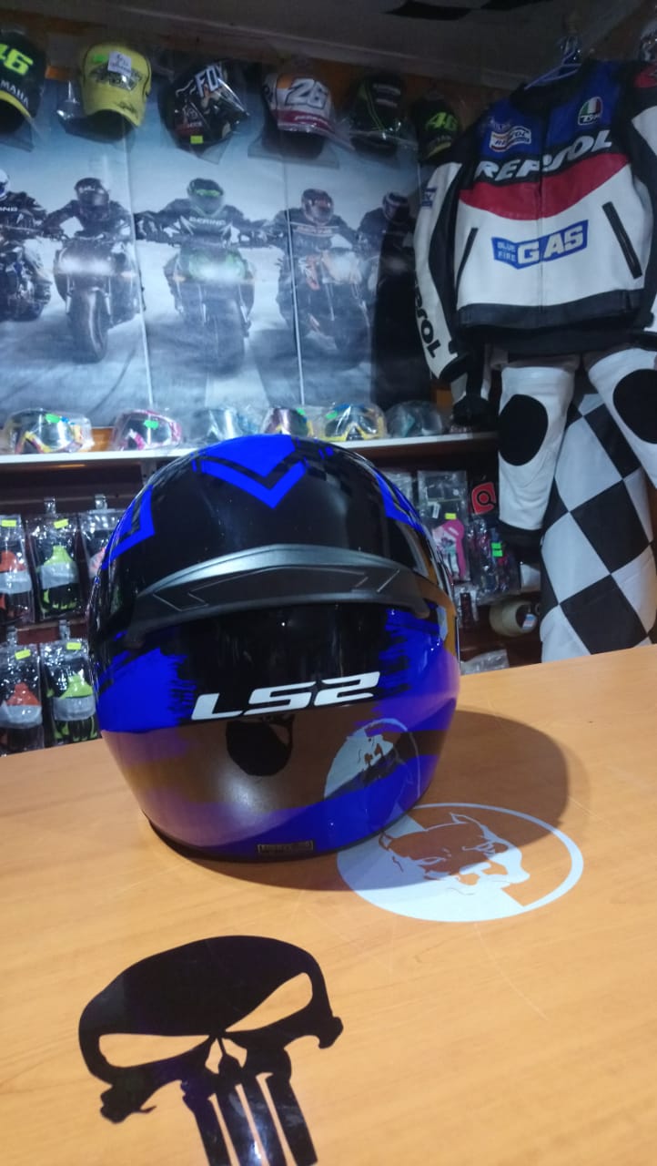 Casco moto LS2 FF352 chroma negro azul