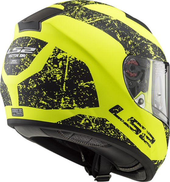 Casco Moto Ls2 Ff397 Vector Sign Negro Amarillo Matte