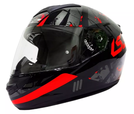 Casco moto LS2 FF352 Palimnesis negro rojo 