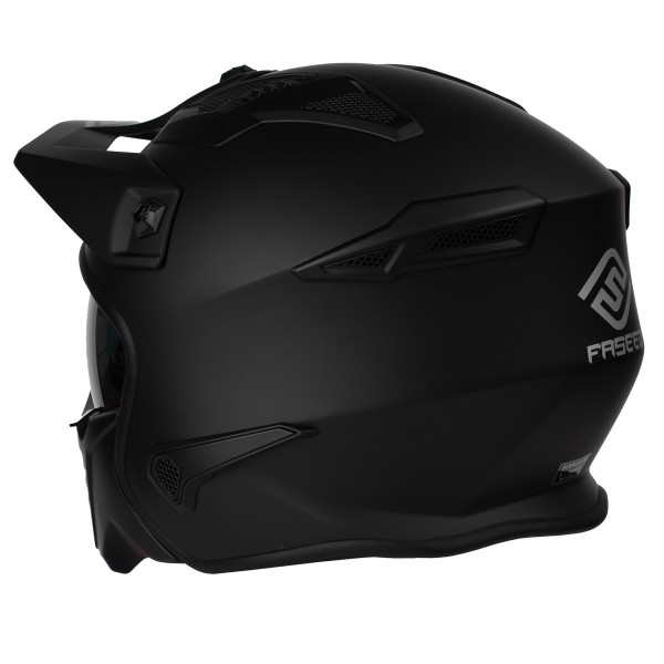 Casco moto faseed 726x dual abierto negro matte