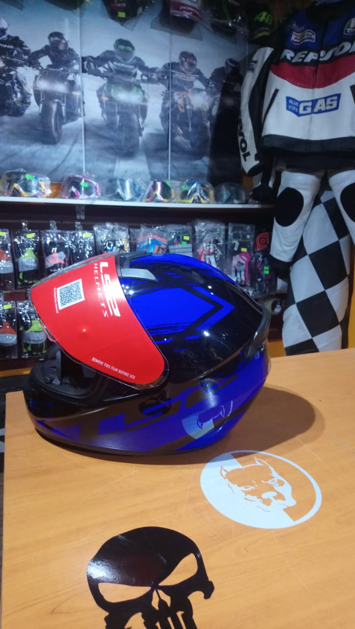 Casco moto LS2 FF352 chroma negro azul