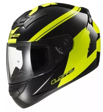 Casco Moto Ls2 Ff352 Fluo Negro Amarillo