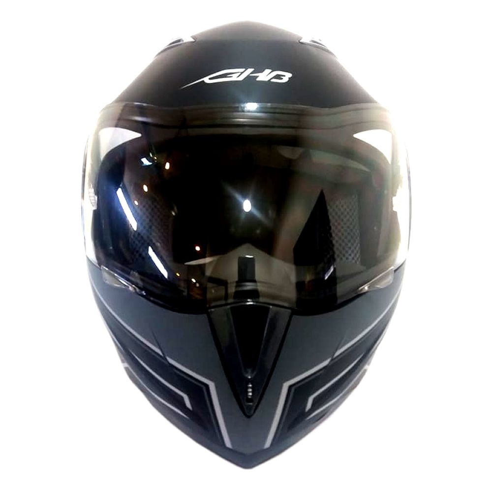 CASCO ABATIBLE GHB 158 DOT CHROMA NEGRO GRIS MATTE