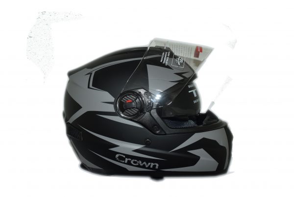 Casco Moto Integral M-61 Abs Crown Negro Gris Matte