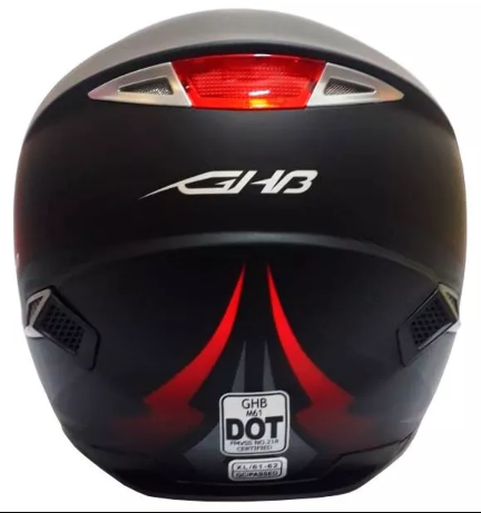 Casco moto integral GHB M61 thunderbolt rojo matte