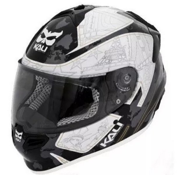 Casco Moto De Carbon, Kali Liberty Blanco + Bolso