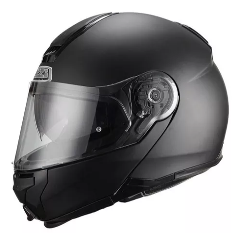 Casco Moto Nzi Abatible Combi 2 Negro Opaco Con Sun Visor