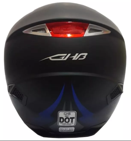 Casco moto integral GHB M61 thunderbolt azul matte 