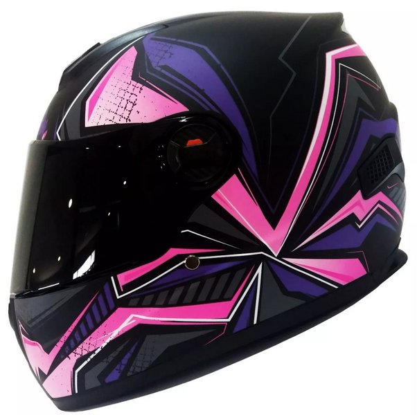 Casco GHB Stars negro Rosa mica tinteada 